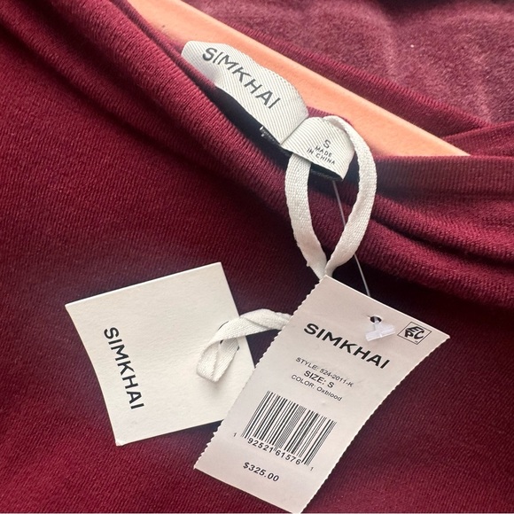 NWT | SIMKHAI Lavina Off-Shoulder Sweater | Oxblood - Picture 5 of 11